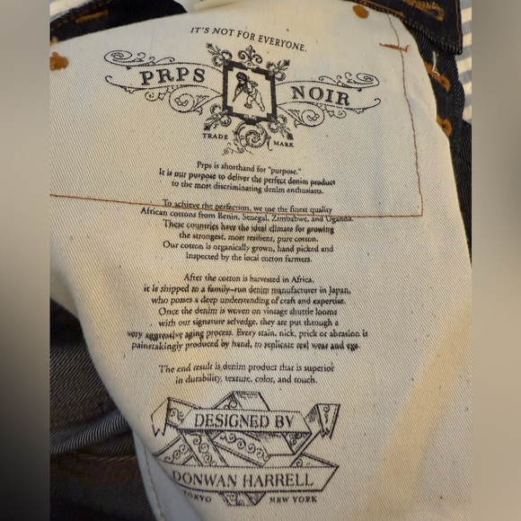 PRPS Noir “P00P01FBLD” Japanese Selvedge Jeans Made in Japan Raw Indigo Size 29 - Picture 13 of 15